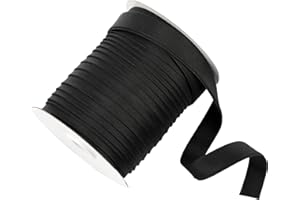 OPVIXI Double Fold Bias Tape, 1/2 Inch x 55 Yards Bias Binding Tape, Black Polyester Binding Tape for Sewing, Hemming, Quilting, Seaming, Fabric Piping, DIY Crafts