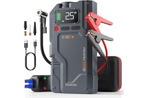 Featou Jump Starter with Air Compressor, 5 in 1 Functional Jump Box 4500A Peak Power Pack with 150PSI Digital Tire Inflator, Portable Car Charger Jumper for 8.5L Gas or 7.0L Diesel