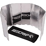 REDCAMP Folding Outdoor Stove Windscreen, 8/9/10/12 Plates Aluminum Camping Stove Windshield with Carrying Bag, Lightweight B