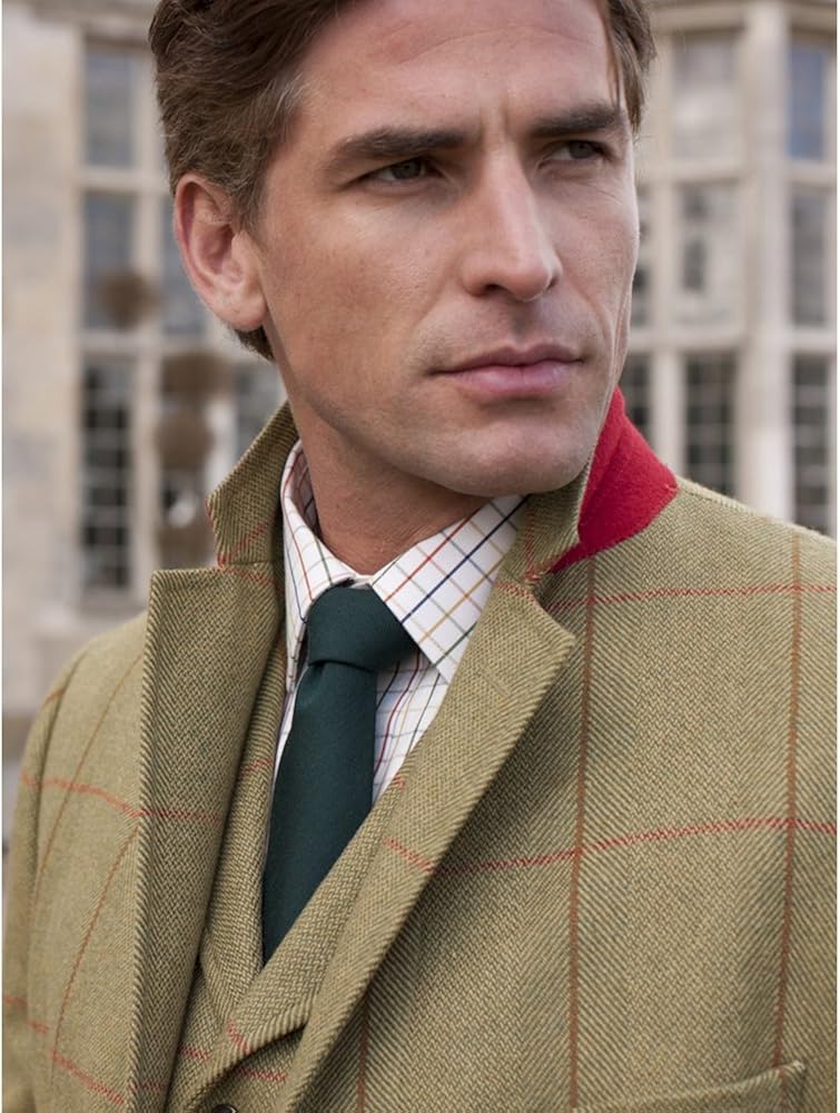 Brook Taverner Inverness Tweed Overcoat Mens Johnston Tweed with Red Check 42R Amazon.co.uk