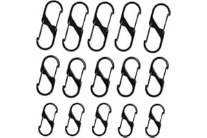 15pcs Zipper Clip Theft Deterrent,S Shaped Dual Carabiner,Snap Hook Carabiner,Backpack Zipper Lock Clip,for Outdoor Travel Ca