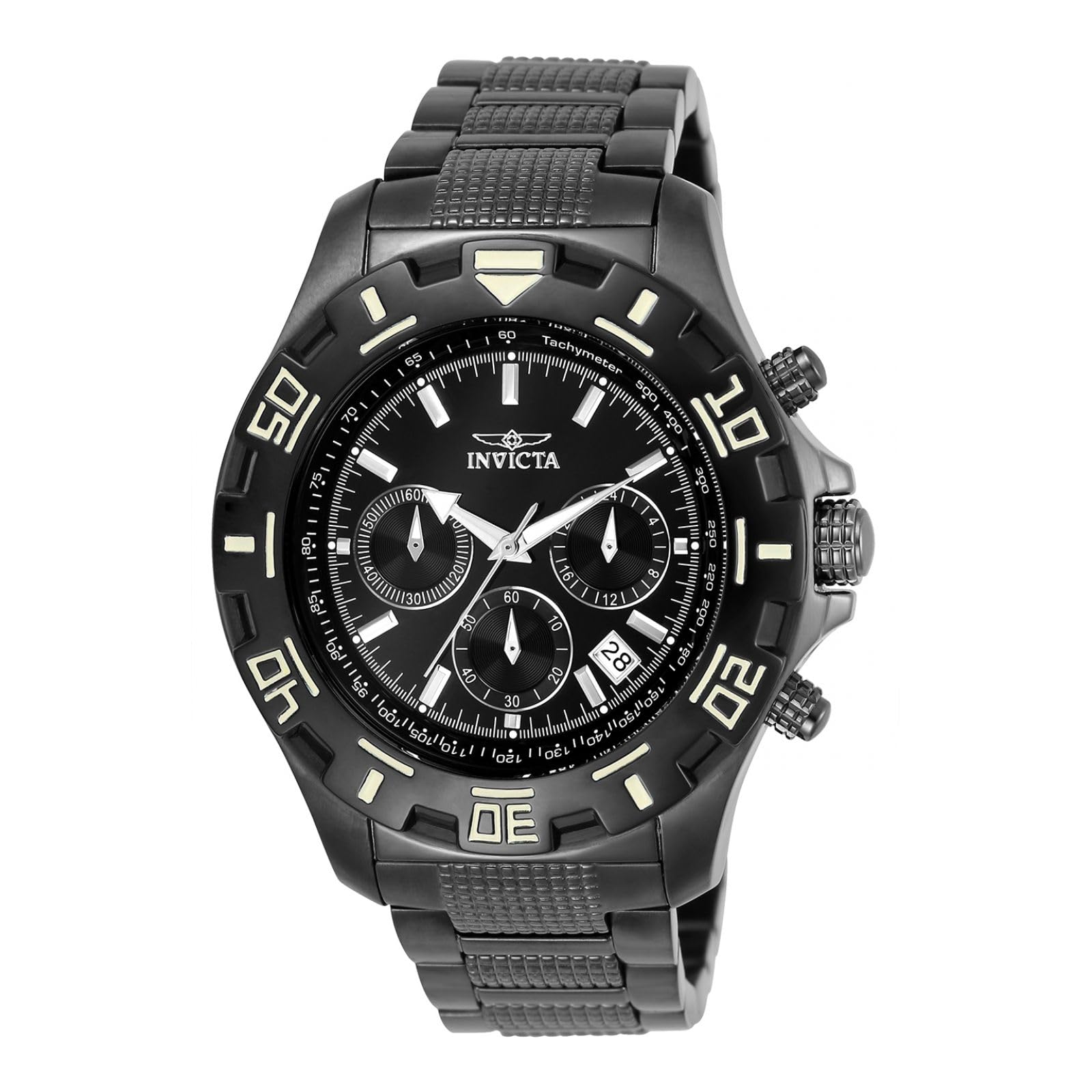 Invicta Specialty 6412 Men's Watch - Waterproof - Analogue - Quartz Movement - stainless steel with Black dial - 46mm