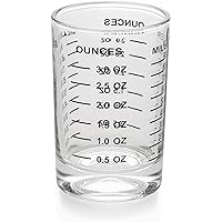 Shot Glass Measuring Cup 3 Ounce/90ML Liquid Heavy High Espresso Glass Cup Black Line
