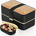 Premium Bento Lunch Box in 8 Modern Colors, 2 Compartments, Leak-proof, Includes Sauce Container, Divider, Cutlery & Chopstic