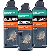 Lotrimin Medicated Deodorant Powder Spray with Miconazole Nitrate 2%, 4.6 oz (Pack of 3)