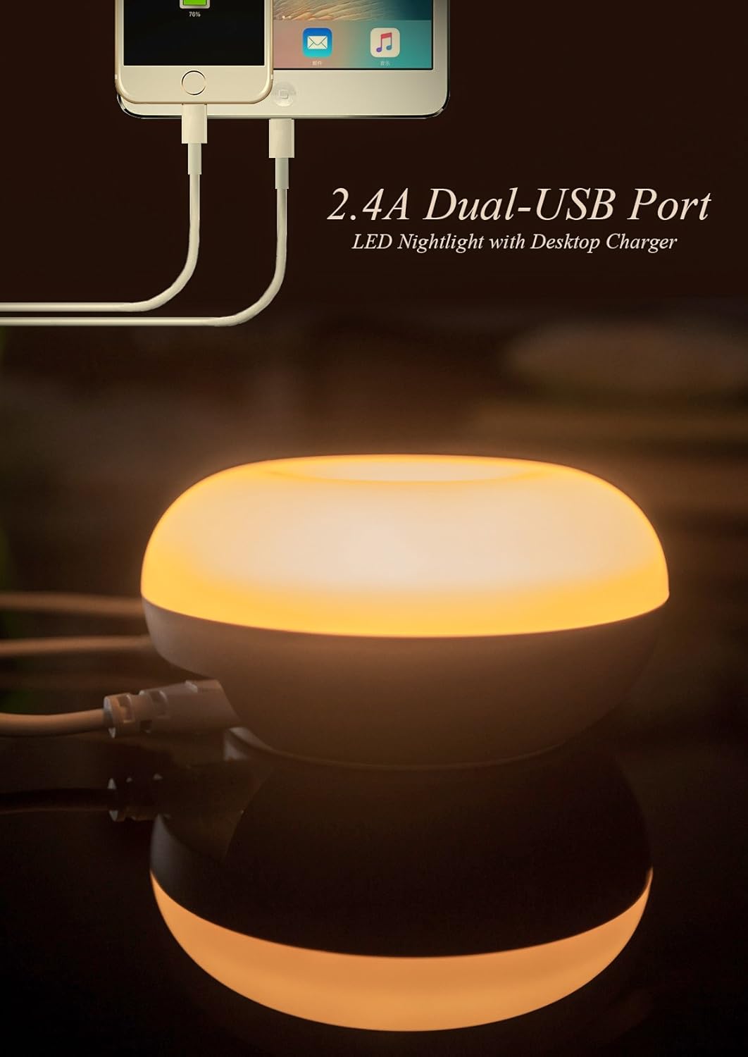 Lusaf Tischlampe Nachttischlampe LED Bewegungssensor Lampe USB