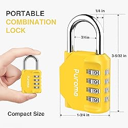 Puroma 2 Pack Combination Lock for Locker 4 Digit