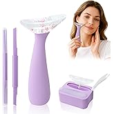 Azrra Ice Roller for Face and Dermaplane Razor, Ice Face Roller Reduces Puffiness, Minimize Pores, Reusable Massage Silicone Ice Mold with 2 Dual-head Face Razor