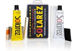 Solarez UV Cure Surfboard Ding Repair Econo Travel Kit - Polyester Resin and Polyester Microlite Filler + Sanding pad + Spreader Card - Repair on The Go! ~Made in The USA