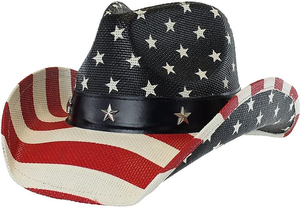Men's Classic Stars & Stripes Cowboy Hat w/ Western Shape