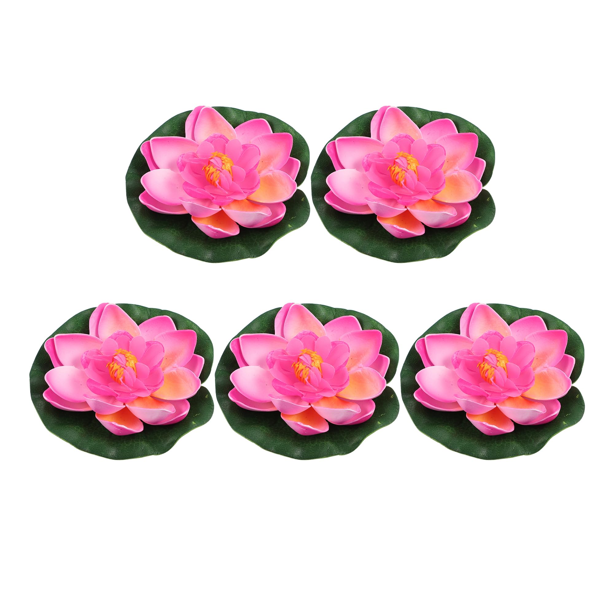 CAPASTEC Artificial Floating Lotus Flower, Artificial Lotus Flower for Garden Ponds Pool Decoration 3.94Inch (Pink) 5pcs