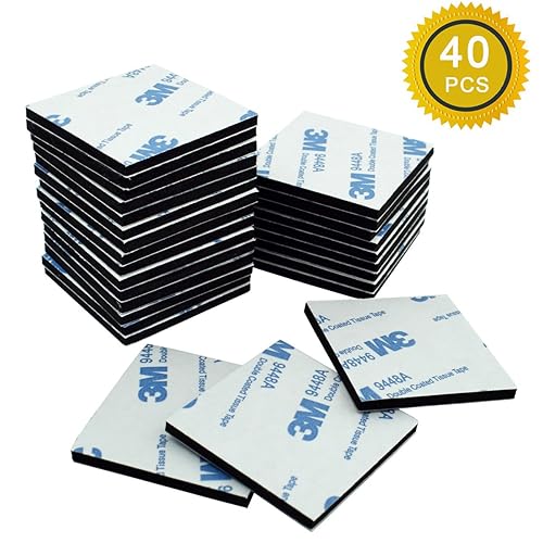 Double Sided Foam Pads, 50 Pcs Double Adhesive Foam Pads Strong Mounting Tape, Square and Round