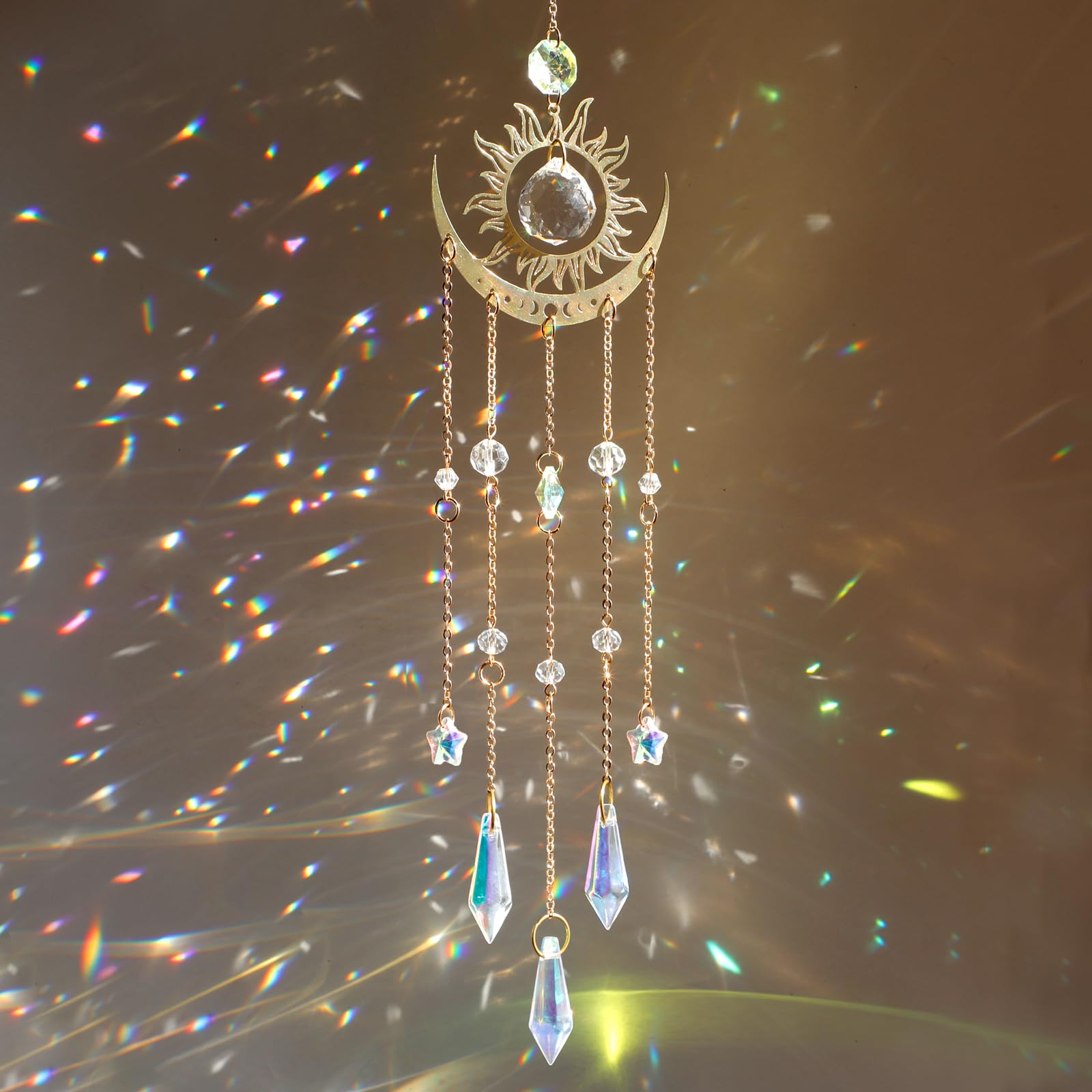 Photo 1 of Crystal Suncatcher, Suncatchers for Windows Hanging Indoor Outdoor Prism Rainbow Maker Home Garden Decor for Thanks Giving Valentines's and Mother's Day