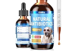 CUDORY Natural Antibiotics for Dogs, Herbal Dog Antibiotics Supplement with Prebiotics for Dog Allergy Itch Relief Cough Immune Support Dog UTI Comfort for All Breeds and Ages-Chicken Flavor | 2 fl oz