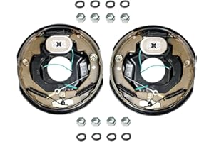 TRAILER SUPPLIES TrailerSupplies 10"x2-1/4" Self-Adjusting Electric Brake Assemblies, 1 Pair for 3,500 lb Axles, Replaces Dexter K23-468-00/K23-469-00, 4-Bolt Mount