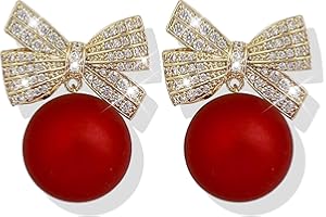 FRODETE Christmas Earrings for Women Cute Christmas Bow Tree Snowflake Santa Claus Jingle Bell Drop Dangle Earrings Xmas Holiday Party Favors Decor Accessories