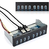 MZHOU Front Panel USB 3.0 Hub 8 Port,19 Pin to 8 Port USB 3.0 Hub for PC, USB Flash Drives, Transfer Speed up to 5 Gbps, Fits