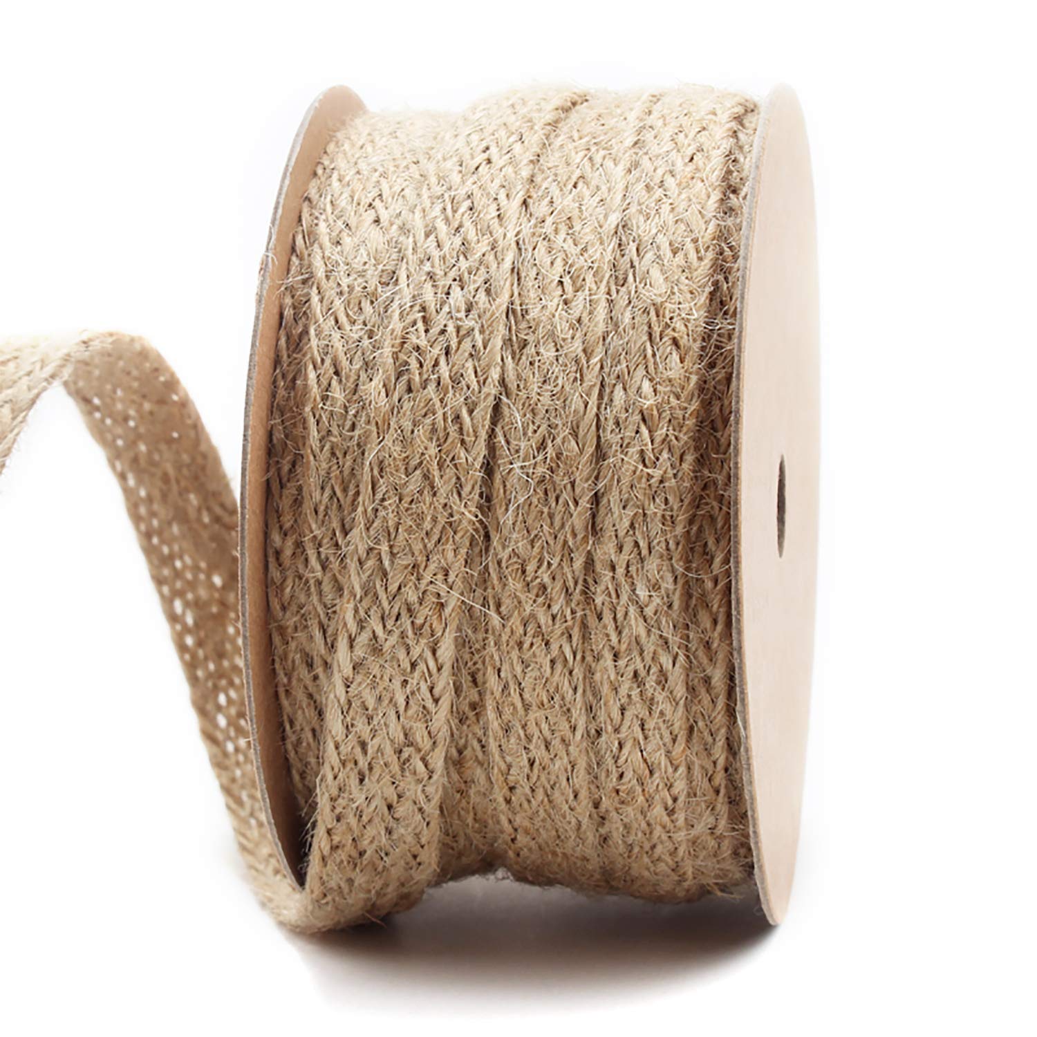 RUSPEPA 12MM Burlap Braided Hemp Rope String Hessian Ribbon Rope Party Craft Décor, 10 Yards(R004)