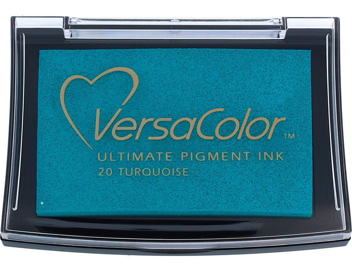 Tsukineko VC020 Versacolor Pigment Ink Pad - Turquoise,4 x 4 cm