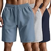 Neer 3 Pack Men's Gym Shorts Athletic Drawstring Loose Workout Soft Summer Casual Running Shorts with Pockets
