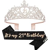 Happy 21st Birthday Decorations for Her - Sash, Crown, and Gifts for Women