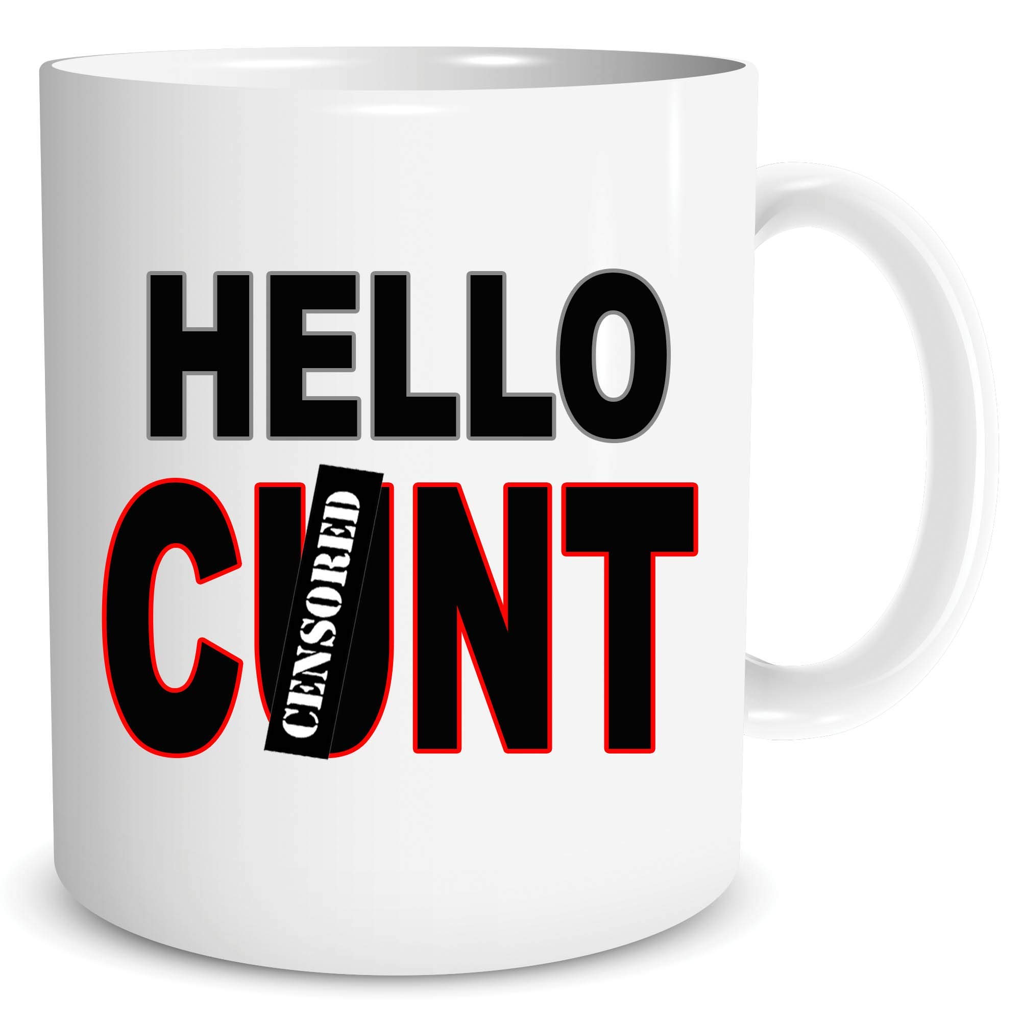 Funny Rude Coffee Tea Mugs Hello C*nt Secret Santa Birthday Colleague WSDMUG1598
