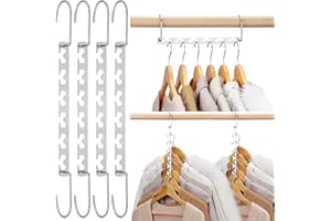 HOUSE DAY Space Saving Hangers for Closet, 6 Pack Metal Magic Hangers for Clothes Hangers Space Saving Closet Hangers Space S