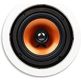Micca M-6C 2-Way in-Ceiling Round Speaker, 7.6" Cutout Diameter, Whole House Audio, Home Theater, Indoor or Covered Outdoor, 6.5" Woofer, 1" Tweeter, White, Paintable, Each