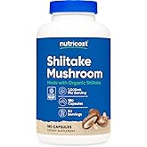 Nutricost Organic Shiitake Mushroom Capsules 1000mg, 90 Servings - CCOF Certified Made with Organic, Vegetarian, Gluten Free, 500mg Per Capsule, 180 Capsules
