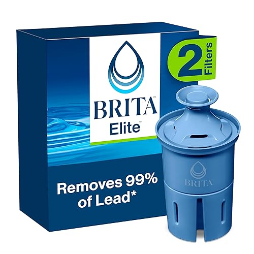 Brita Filter Replacements for Water Pitchers and Dispensers, Elite, NSF Certified to Remove 99% of Lead, 2 Count, Blue
