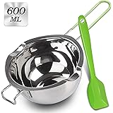 Stainless Steel Double Boiler with Silicone Spatula, Melting Pot with Heat Resistant Handle for Melting Chocolate, Candy, Can