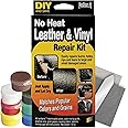 Master Manufacturing Leather Repair Kit — Restor-it No Heat Leather & Vinyl Repair for Furniture Fabric Car Seat Boat Seats Sofa Couch Leather Paint Kit Black Blue Brown Red & 3 More Touch Up Colors