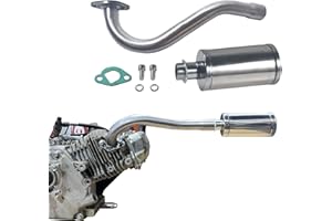 QASKEHKT Exhaust Header Pipe With Muffler for Predator 196cc 212cc GX160 GX200 Go Kart，for Manco Yerf Dog Go Kart