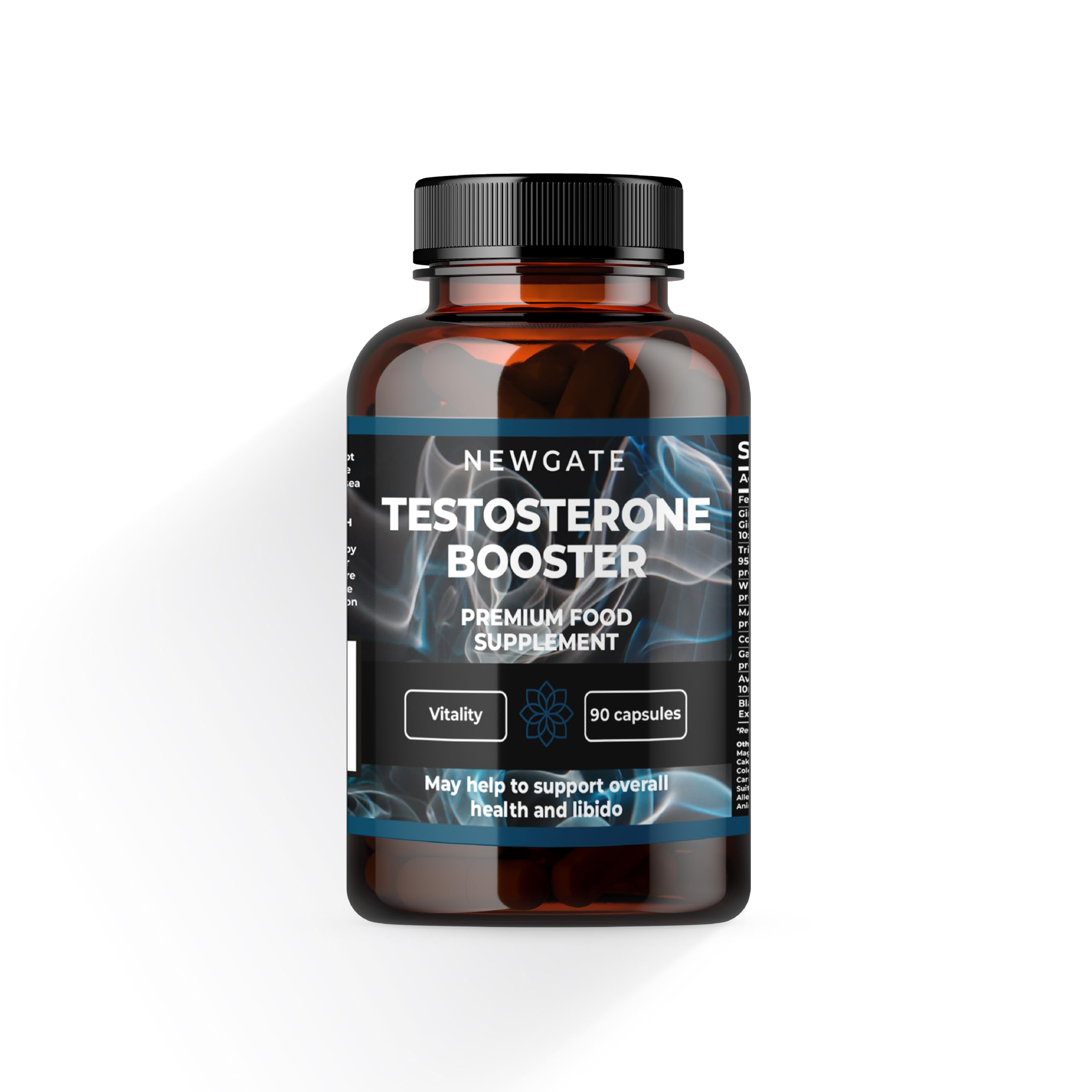 Testosterone Booster 90 Capsules for Men - with Garlic Extract 1000mg - High Strength Prime Supplement - Made in The UK – Halal