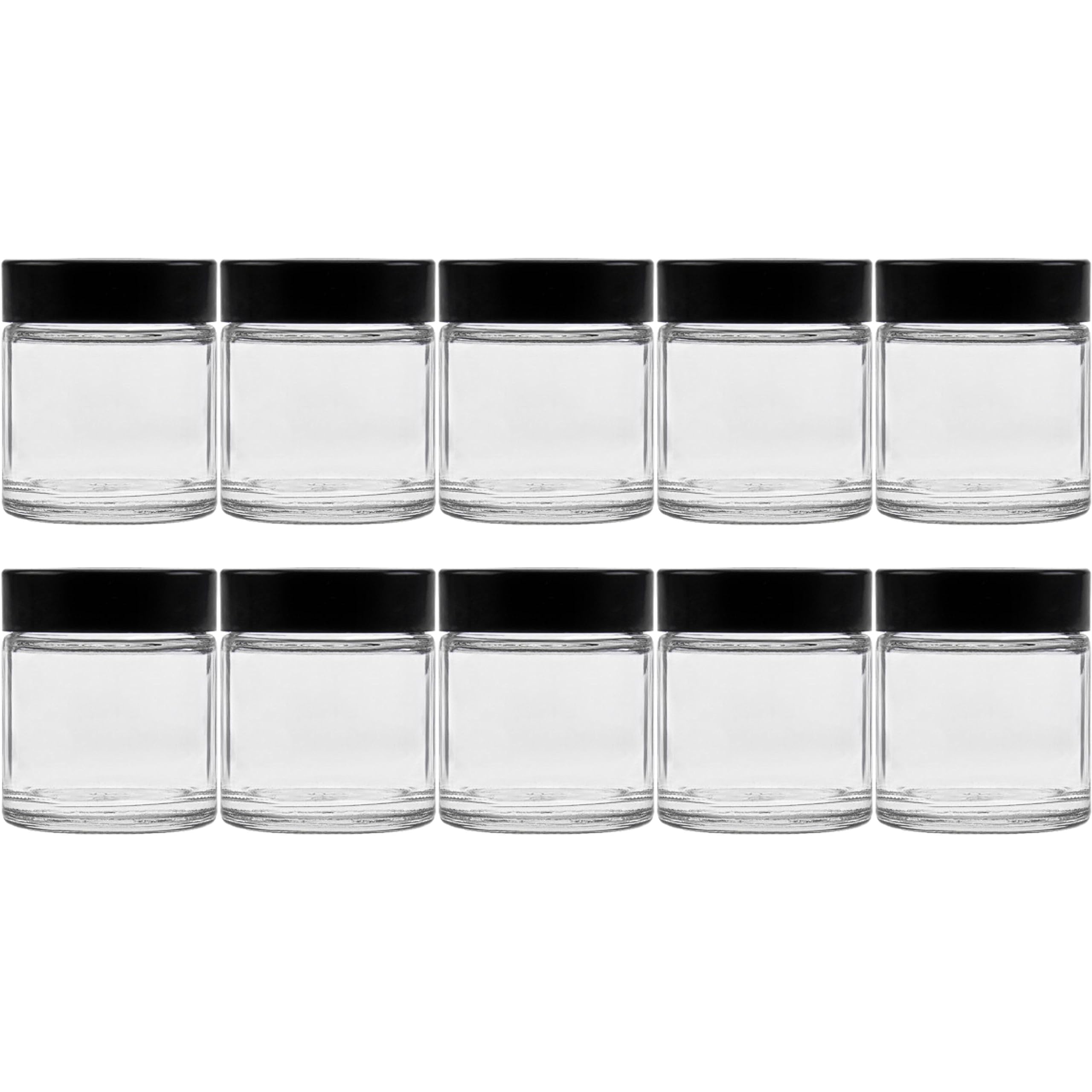 Viva Housewares glass jar with lid in different sizes/quantities, Glass, transparent, 30 ml