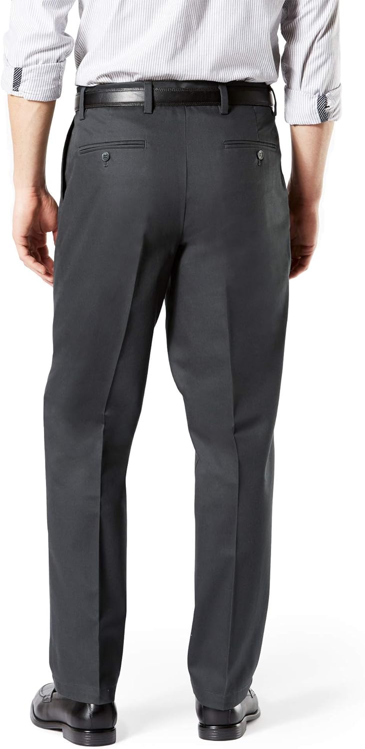 Dockers Men's Classic Fit Signature Khaki Lux Cotton Stretch Pants - Pleated (Regular and Big & Tall) at  Men’s Clothing store