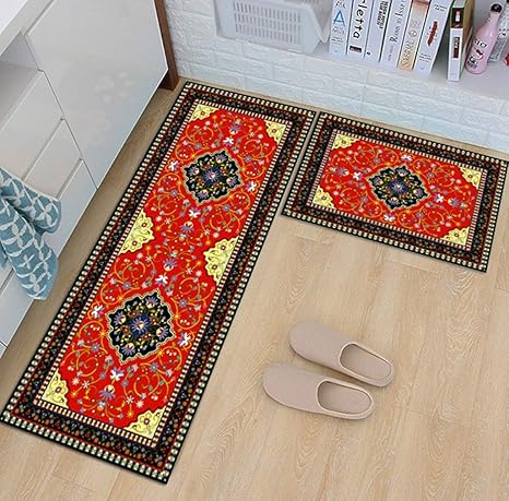 Amazon キッチンマット 180 180cm 50x180 80 1cm 洗える おしゃれ かわいい カラフル 滑り止め 柄 ロング キッチン マット シャギーラグ ボーダー 台所マット インテリアマット 幅広 ワイド モダン モノトーン 茶色 北欧 赤 床暖房対応 ラグ カーペット オンライン通販