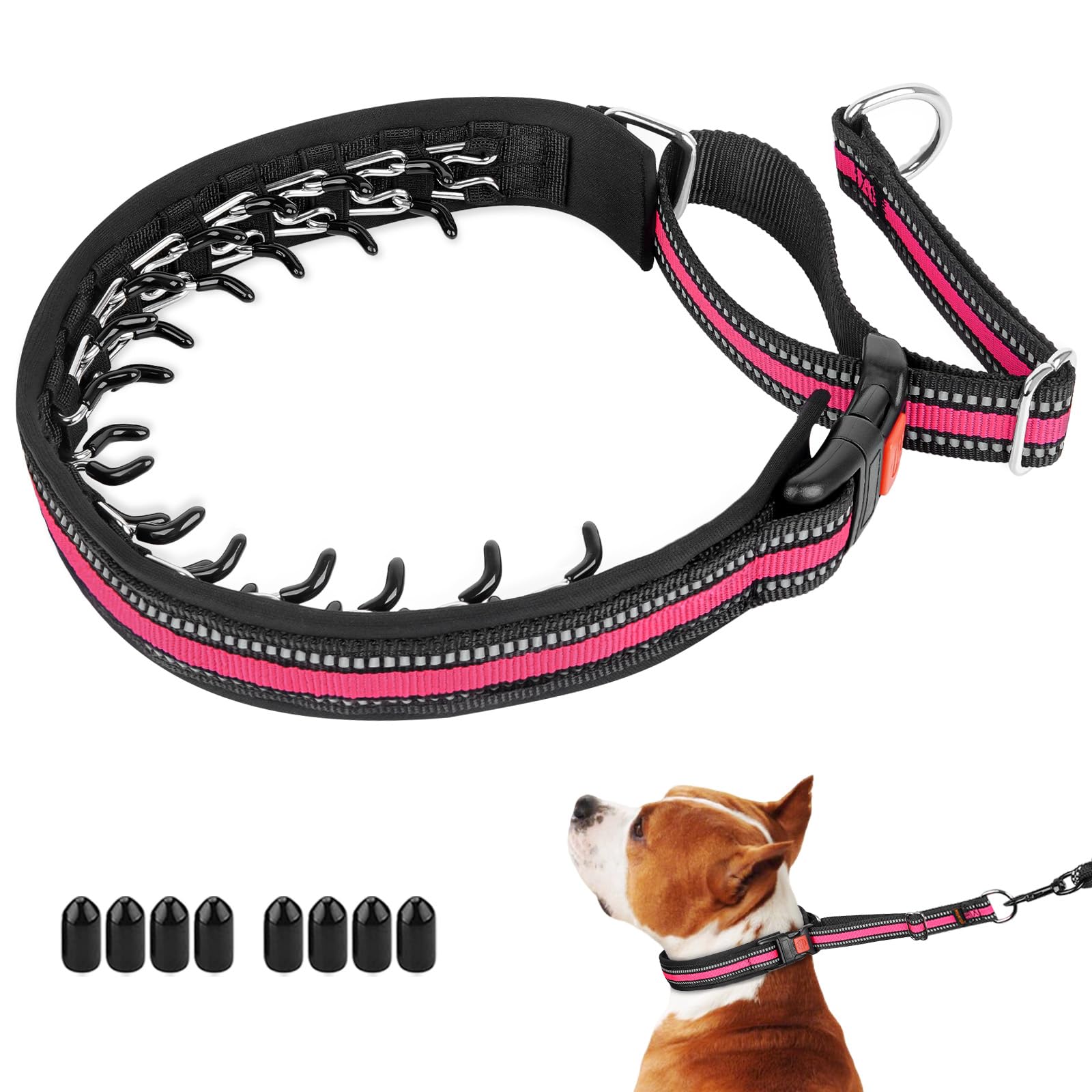 Photo 1 of Mayerzon Martingale No Pull Collar for Medium Large Dogs, Patented Anti Pull Dog Collar with Buckle for Walking Training, with Neoprene Padding and Reflective Stitching, Adjustable(Pink, L)