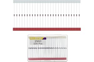 ALLECIN 100Pcs 1N60 Schottky Diode 30mA 40V IN60 Axial Germanium Switching Diodes 30 Millimap 40 Volt Dioden DO-35 Package