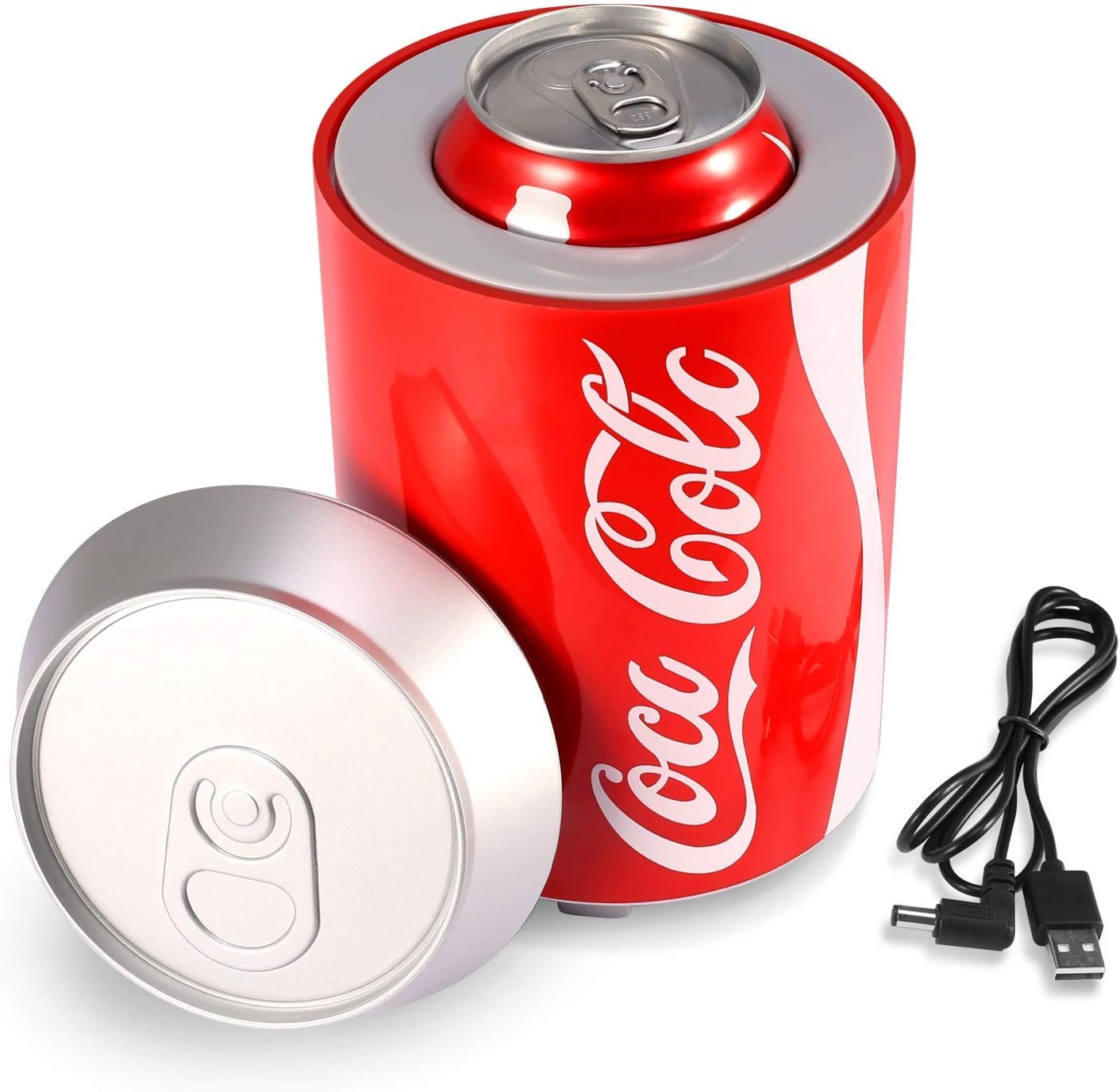 Single Can USB Desk Fridge USA Beverage Chiller – Thermoelectric 1 Can Countertop Mini Refrigerator Cooler for Home Office Travel PC Laptop Vehicle Car