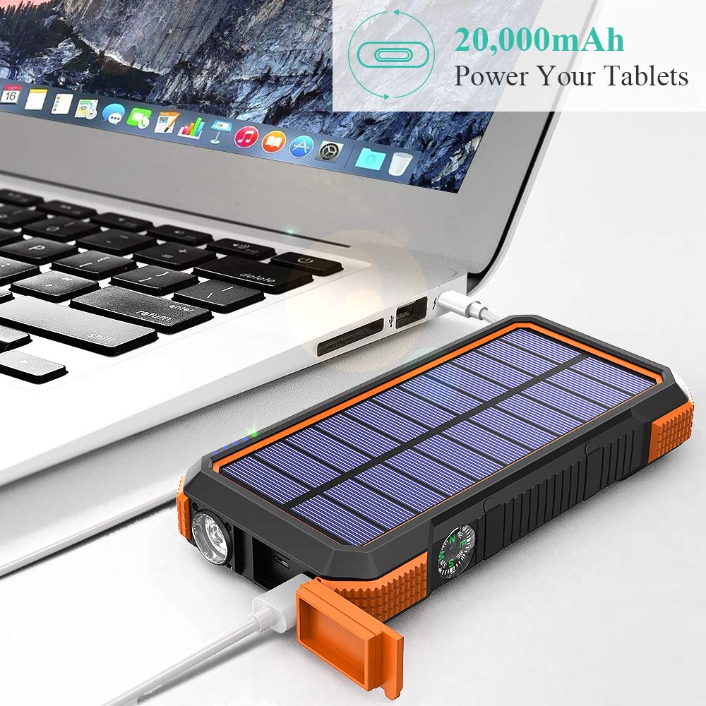 BLAVOR Solar Charger Power Bank 18W, QC 3.0 Portable