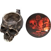 Burn The Ships Shaving Kit for Men Razor Brush Soap Bowl Wet Shave Gift | Ceramic Skull Shave Bowl &amp; Cream | Wet Razor Lather Mug | Hot Scuttle for Traditional Grooming | Shaving Soap Gift Set