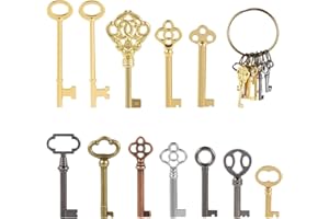 VYH 12PCS Hollow Barrel Skeleton Key, Universal Skeleton Key, Decorative Vintage Style Set