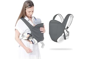 MIAO PAW Baby Sling Carrier, Newborn to Toddler, Adjustable Breathable Carrier, Infant Hip Seat, Nursing Sling Wrap Carries 7-45 Lbs, Grey