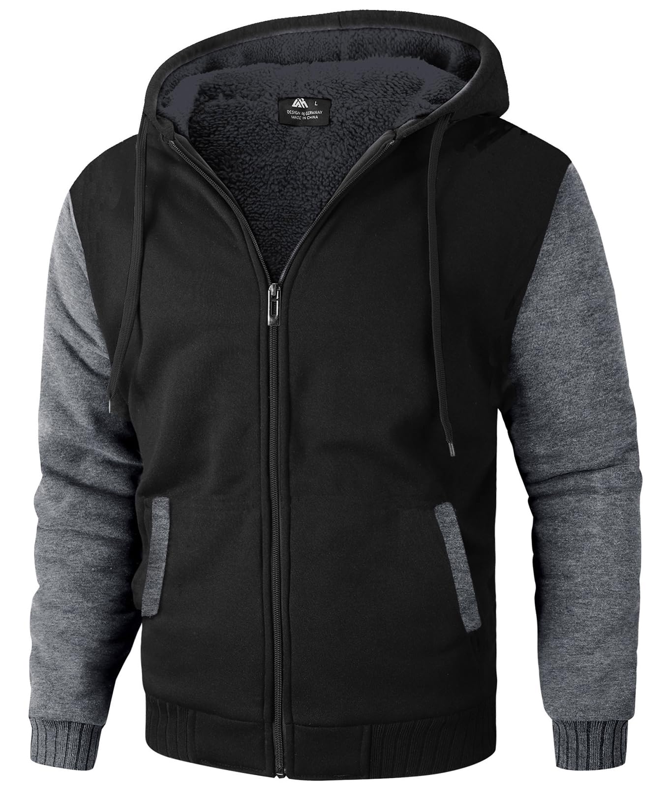 Photo 1 of SWISSWELL Men Zip Up Hoodies Sherpa Lined Jacket Heavyweight Fleece Sweatshirt Winter Warm Hooded Coat