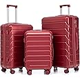 Luggage Sets, ABS Hardside Combination Lock Spinner Wheels Lightweight Lock