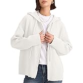 LIMINEMI Cardigan Sweaters for Women with Zip Up Hoodie Long Sleeve Drawstring Chunky and Oversized Cardigan
