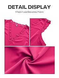 VIISHOW Women's V Neck Lace Trim Tank Tops Casual