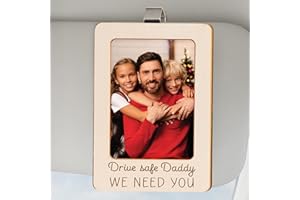 DINIZON Drive Safe Daddy Photo Car Visor Clip, Dad Gifts From Kids, Daughter, Son, Christmas Gifts For Dad Visor Clip For Picture Holder, Frame Valentine Gifts For New Dad From Wife (Fits 2.5"X3.5" Photo)