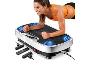 RENOJ Vibration Plate Exercise Machine for Weight Loss and Lymphatic Drainage - 330lbs Capacity Vibrating Platform for Home Gym Workout, Full Body Shaker Pilates Equipment with Loop Bands for Women and Men